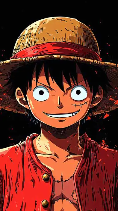 Fond d'écran 4K HD One Piece Monkey D Luffy avec son chapeau de paille. gratuit pour ordinateur de bureau, mobile et tablette !