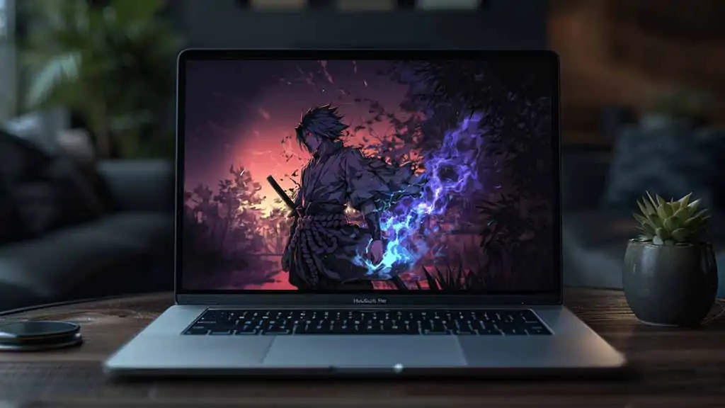 Naruto Sasuke Uchiha 4K wallpaper with Chidori lightning and red Sharingan eyes Naruto anime HD background for desktop and mobile