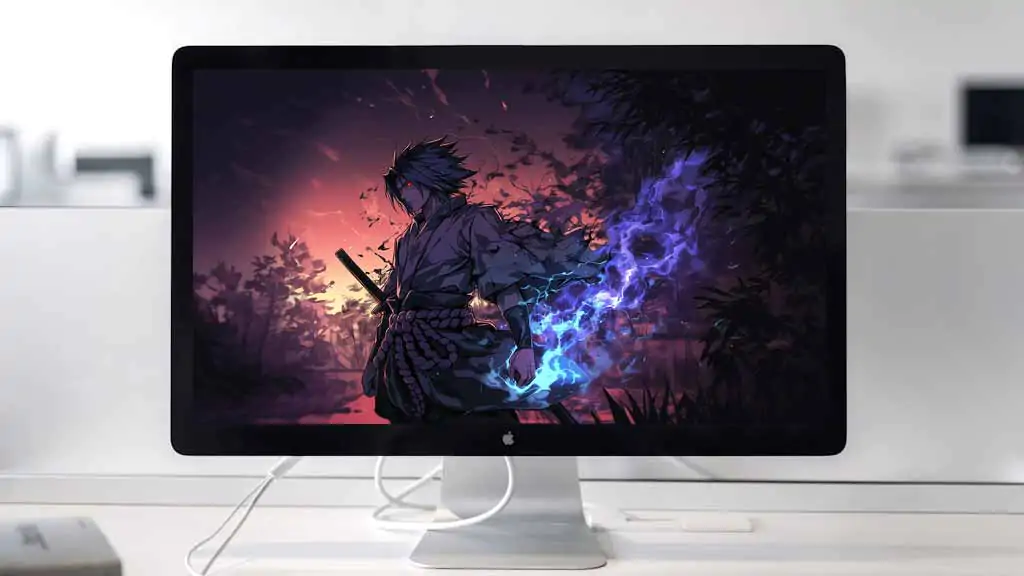 Naruto Sasuke Uchiha 4K wallpaper with Chidori lightning and red Sharingan eyes Naruto anime HD background for desktop and mobile