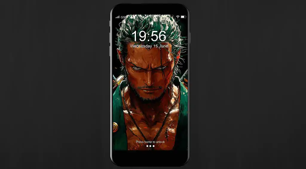 Fond d'écran One Piece en 4K HD Anime haute résolution gratuit avec Roronoa Zoro trois épées pour tous les appareils.