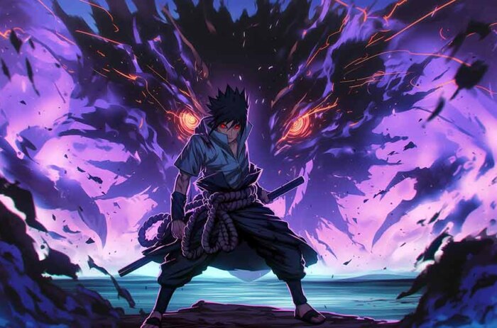 Sasuke Susanoo 4K HD gratuit anime Uchiha Sasuke de Naruto Shippuden pour PC mobile et téléphone