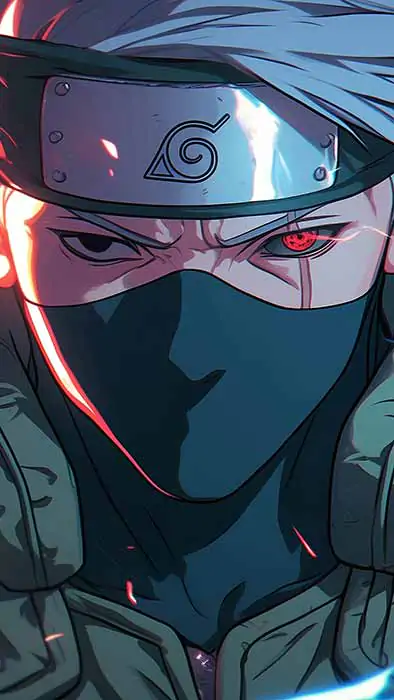 Kakashi Hatake Sharingan Chidori 4K wallpaper – Naruto anime copy ninja lightning jutsu close-up free download for PC & Mobile phone