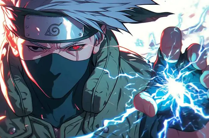Kakashi Hatake Sharingan Chidori 4K wallpaper – Naruto anime copy ninja lightning jutsu close-up free download for PC & Mobile phone