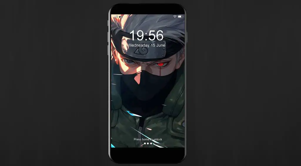 Kakashi Hatake with Sharingan eye forming blue Rasengan chakra sphere, wearing ninja mask and Konoha headband