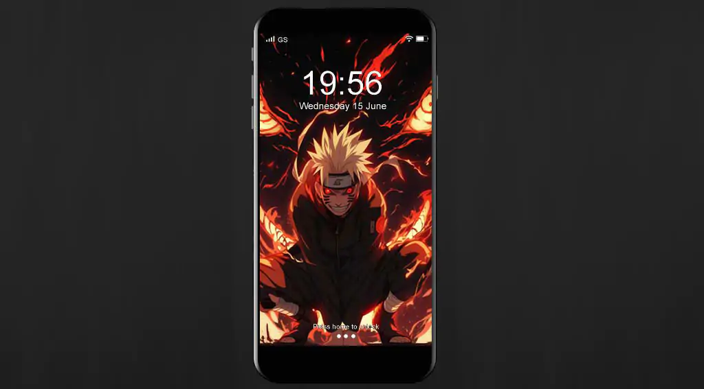 Naruto Nine Tails Chakra dark Mode 4K wallpaper, Kurama red glowing eyes fangs fire red chakra cloak Naruto Shippuden free download for PC & mobile phone