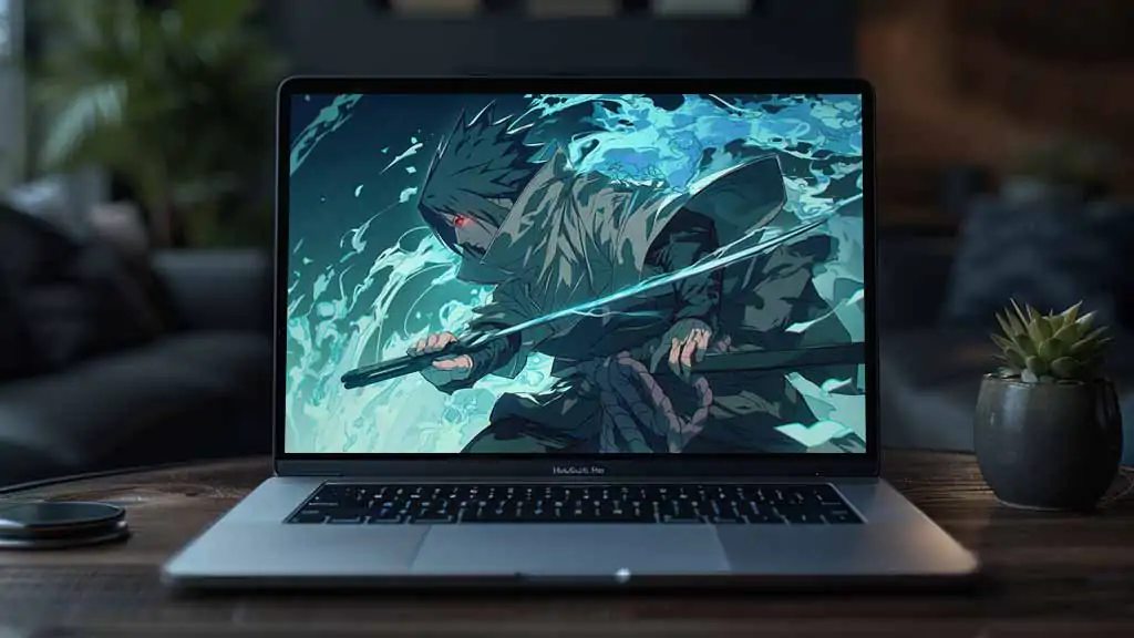 Sasuke Sharingan katana fond d'écran 4K HD avec chakra bleu Parfait pour les fans d'anime Naruto. gratuit pour Pc & mobile