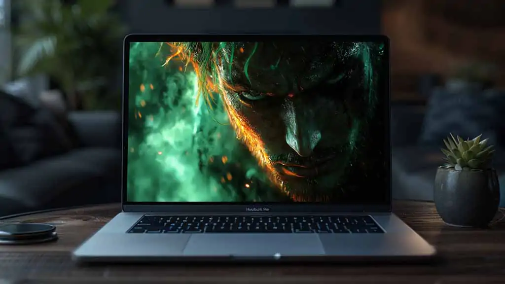 Roronoa Zoro close up portrait from One Piece anime with glowing green aura and fiery orange scar effect in 4K resolution