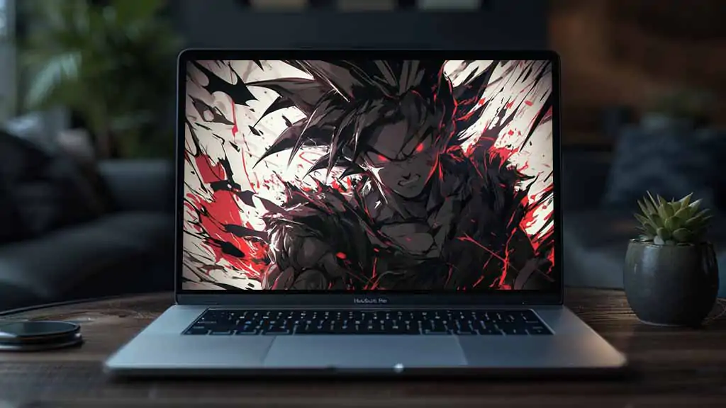 Fond d'écran Goku Dragon Ball 4K gratuit Qualité Ultra HD rouge et noir époustouflant pour ordinateur de bureau et mobile