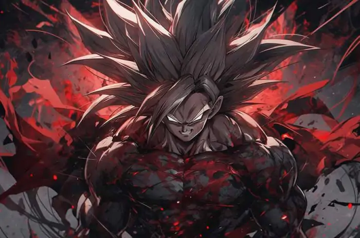 Fond d'écran Epic Goku transformation 4K le pouvoir Super Saiyan sombre Parfait pour les fans de Dragon Ball