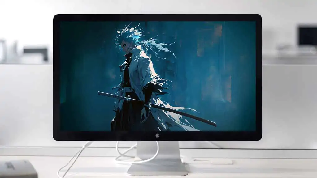 Fond d'écran 4K Grimmjow Jaegerjaquez Bleach Ultra HD gratuit à télécharger. Art anime épique mettant en vedette le guerrier Espada en tons bleus pour PC et mobile