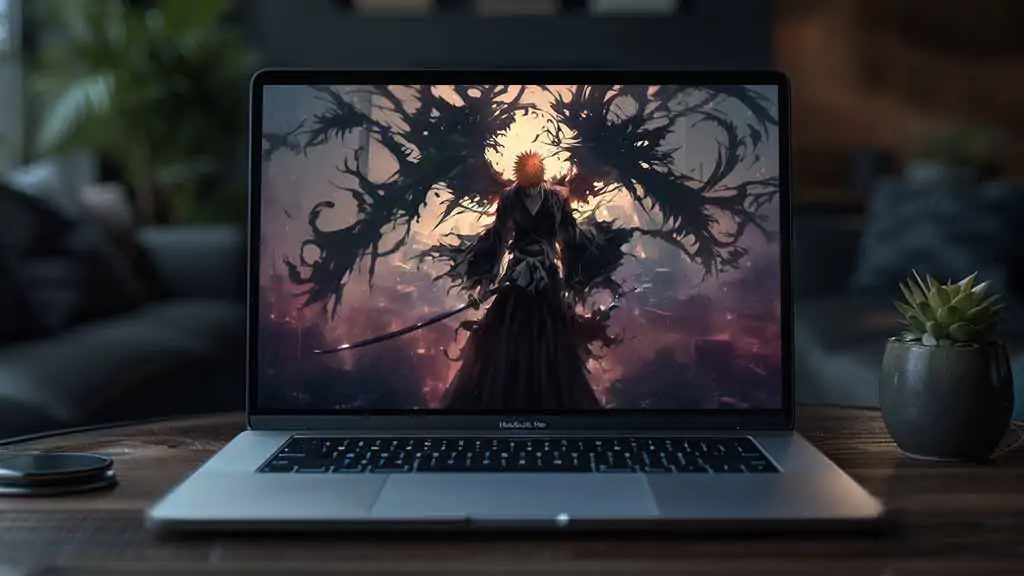 Fond d'écran Ichigo Bankai 4K Ultra HD gratuit Illustration Bleach pour ordinateur de bureau et mobile.