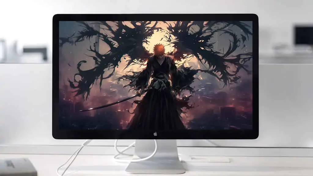 Fond d'écran Ichigo Bankai 4K Ultra HD gratuit Illustration Bleach pour ordinateur de bureau et mobile.