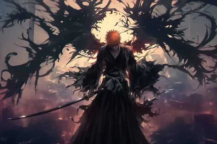 Ichigo Bankai Wallpaper 4K Ultra HD | Bleach Anime Background for dsktop Pc & mobile phone and iphone