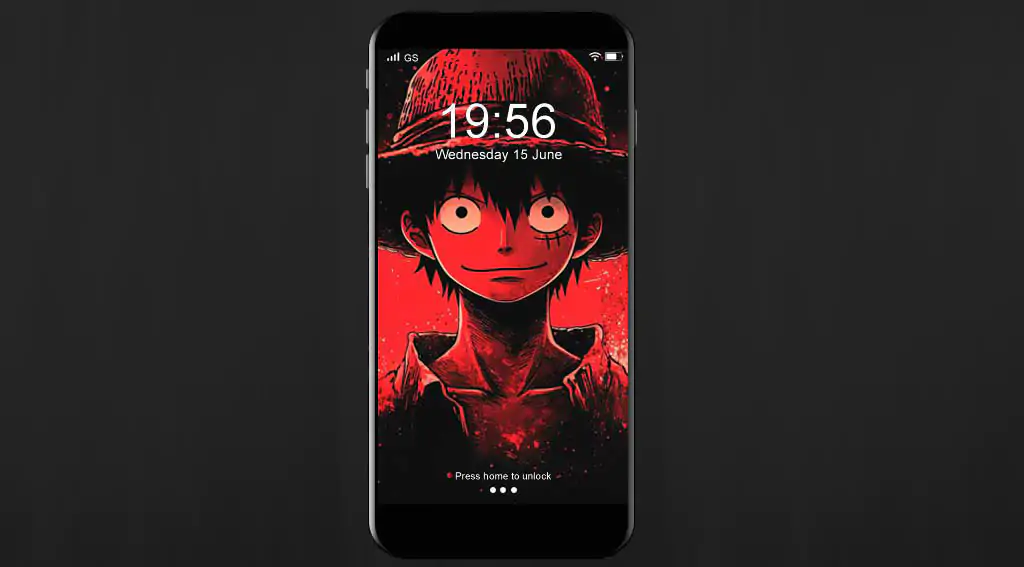 Fond d'écran Luffy rouge sombre 4K Ultra HD One Piece style grunge Arrière-plan gratuit pour Pc & mobile