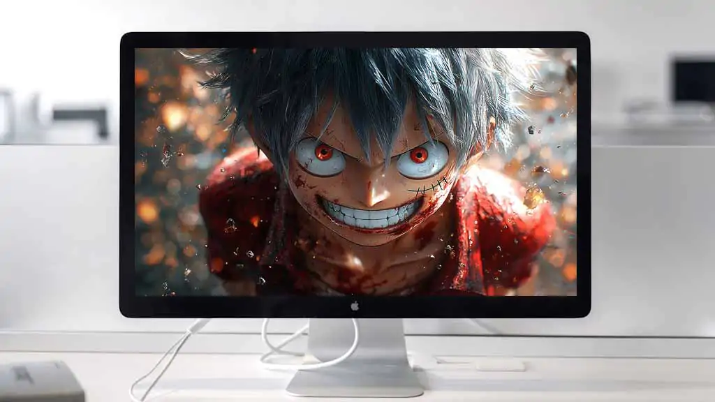 VFond d'écran incroyable Luffy Gear 5 en 4K Découvrez l'intensité féroce de la transformation légendaire de One Piece. Téléchargement gratuit pour PC et mobile