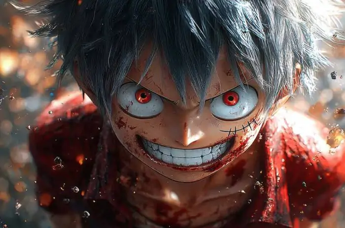 VFond d'écran incroyable Luffy Gear 5 en 4K Découvrez l'intensité féroce de la transformation légendaire de One Piece. Téléchargement gratuit pour PC et mobile