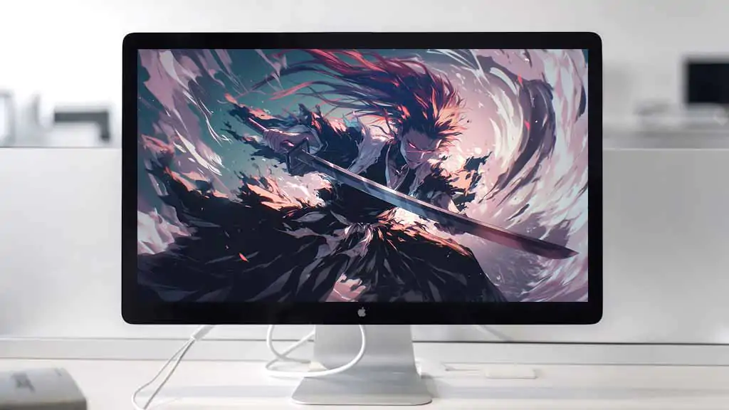 Renji Abarai Zabimaru sword with flowing red hair in dynamic Bleach anime battle pose artwork wallpaper 4k Ultra HD free download for Pc & mobile phoen iphone