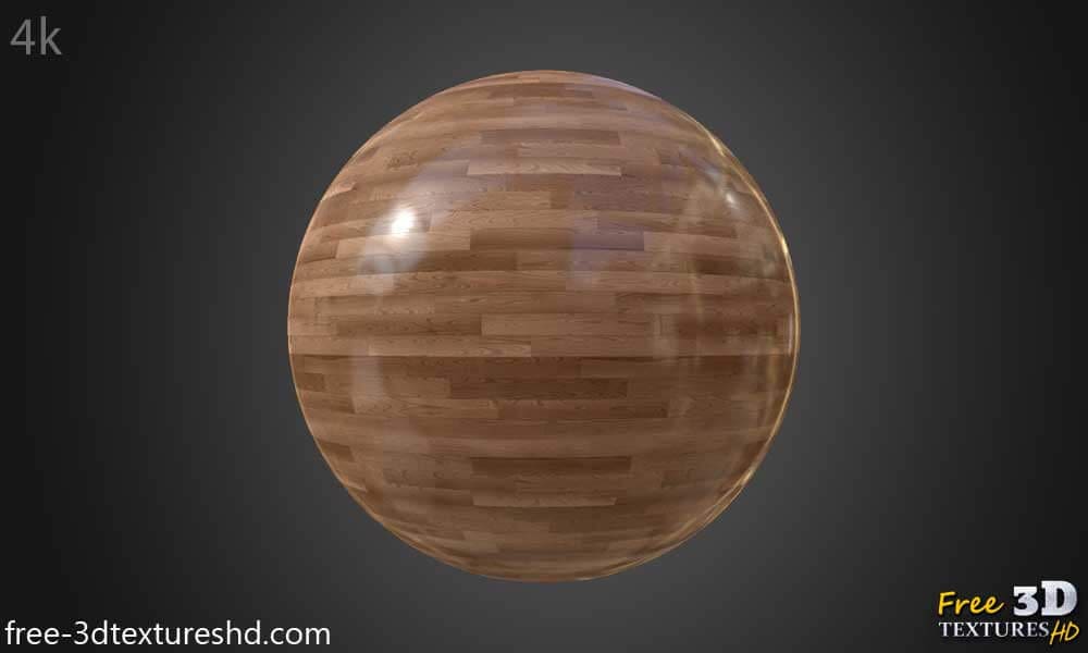 Wood Floor Parquet Glossy Texture 3D PBR Free Download Seamless