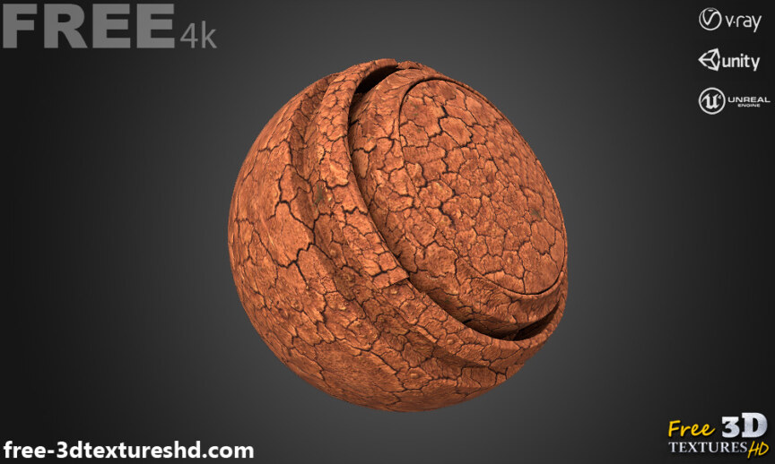 Cracked Red Clay Ground with Water PBR Texture
