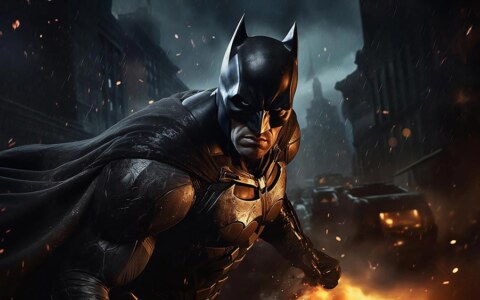 Batman Gotham on fire wallpaper 4K HD for PC Desktop mac laptop mobile iphone Phone free download background