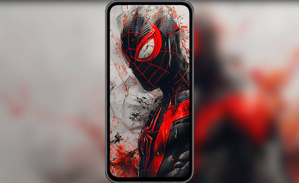 Spiderman black red suit wallpaper 4K HD for PC Desktop mac laptop mobile iphone Phone free download background