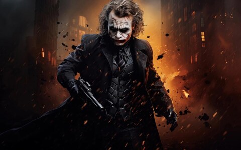 The Joker in Gotham wallpaper 4K HD for PC Desktop mac laptop mobile iphone Phone free download background ultraHD UHD