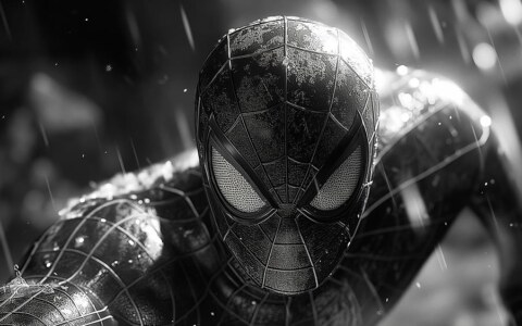 Spiderman Black and white wallpaper 4K HD Poster for PC Desktop mac laptop mobile iphone Phone free download background ultraHD UHD