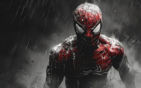 Spiderman in the rain painting wallpaper 4K HD Poster for PC Desktop mac laptop mobile iphone Phone free download background ultraHD UHD