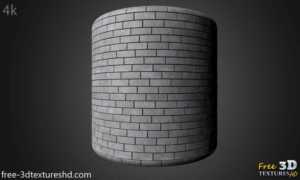 Grey Brick Wall Construction 3d Texture Free seamless HD 4k
