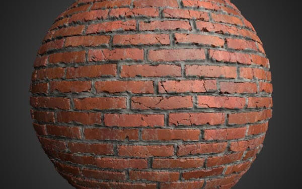 old brick wall 3d texture with cement