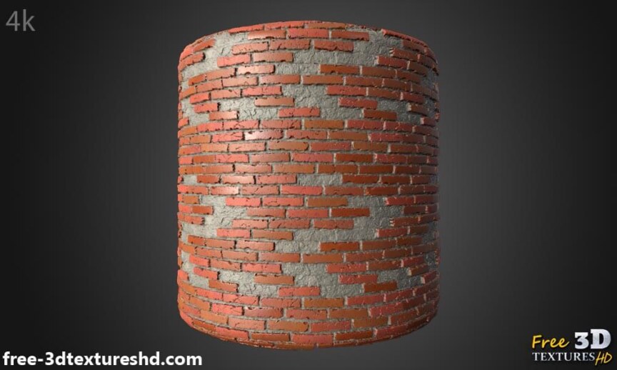 Old-Brick-wall-with-unstack-bricks-3D texture-free-download-background-PBR-material-high-resolution-HD-4k