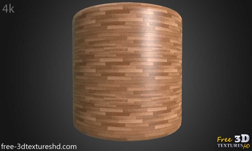 Wood-floor-parquet-texture-3d-PBR-free-download-seamless-HD-4K-render-cylindre