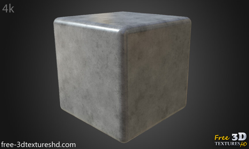 Polished-Concrete-PBR-material-3D-texture-High-Resolution-Free-Download-4K-render-wall-object-cube