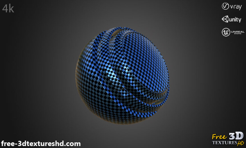 Carbon-fiber-blue-3d-texture-PBR-material-background-free-download-HD-4K-Unity-Unreal-Vray-render-matt