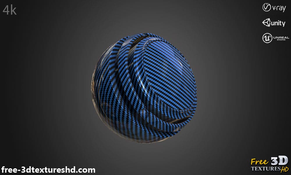 Carbon-fiber-blue-glossy-3d-texture-PBR-material-background-free-download-HD-4K-Unity-Unreal-Vray-render-matt
