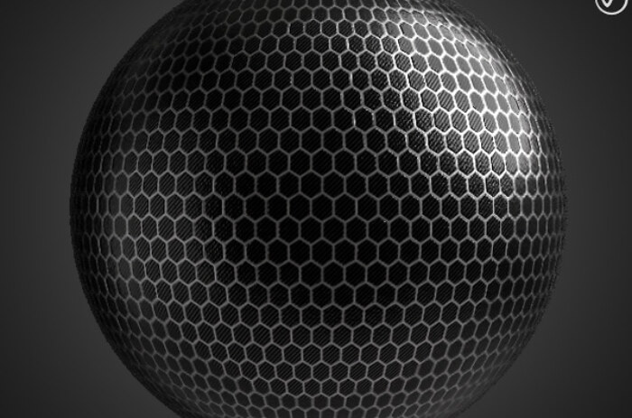 hexagonal-carbon-fiber-3d-texture-PBR-material-background-free-download-HD-4K-Unity-Unreal-Vray