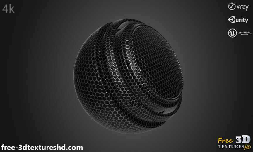 hexagonal-carbon-fiber-3d-texture-PBR-material-background-free-download-HD-4K-Unity-Unreal-Vray-render-mat