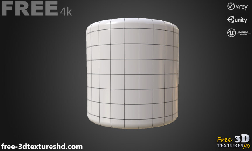 white-ceramic-wall-tile-PBR-texture-3D-free-download-High-resolution-Unity-Unreal-Vray-render-cylindre