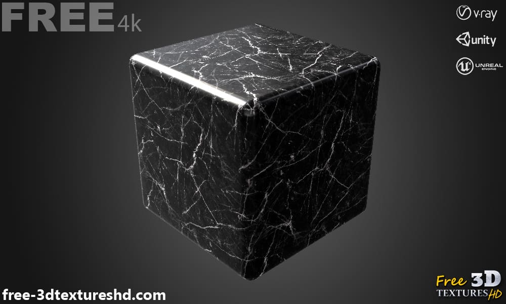Black-marble-3d-texture-PBR-material-background-free-download-4K-Unity-Unreal-Vray-render-cube