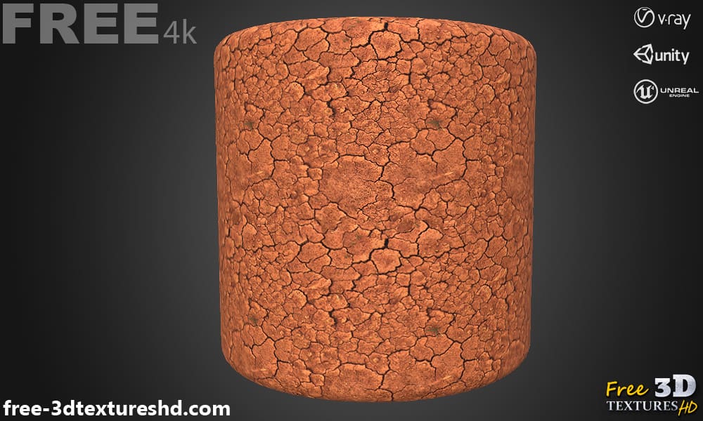 Cracked-soil-ground-seamless-3D-texture-PBR-High-Resolution-Free-Download-4K-unity-unreal-vray-render-cylindre