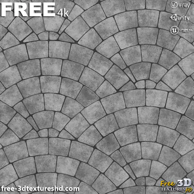European Fan Concrete pavement 3D Texture PBR in High Resolution Free ...