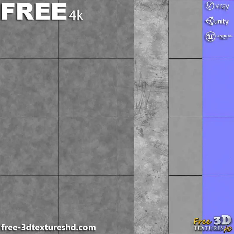 Concrete pavement Tile 3D Texture PBR in High Resolution Free Download ...