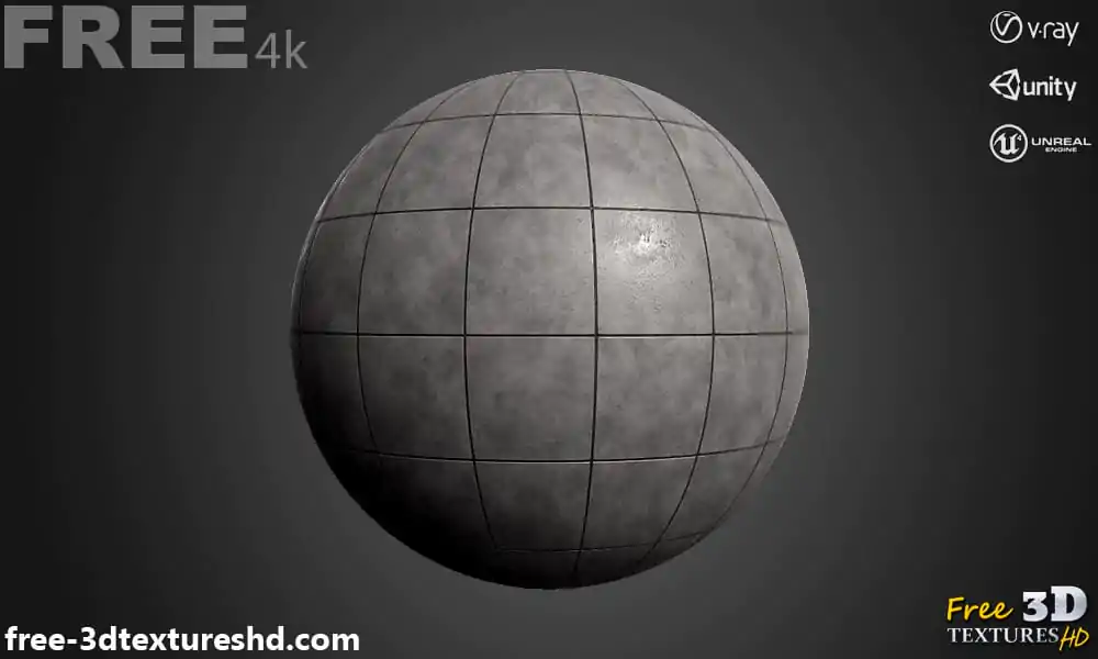 Concrete pavement Tile 3D Texture PBR in High Resolution Free Download ...