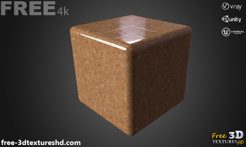 Beige-tea-Red-Marble-floor-tiles-3d-texture-PBR-material-free-download-4K-Unity-Unreal-Vray-render-cube