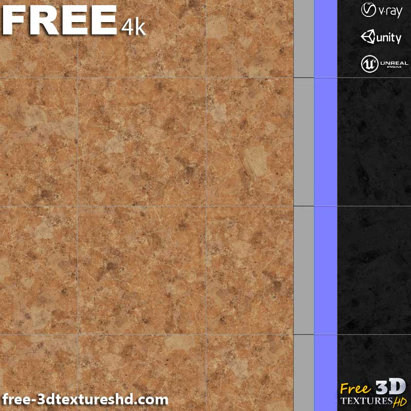 Beige-tea-Red-Marble-floor-tiles-3d-texture-PBR-material-free-download-4K-Unity-Unreal-Vray-render-maps