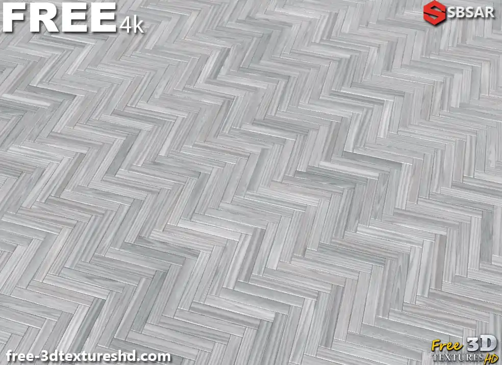 White Wood Floor Parquet Herringbone Style PBR Textures Generator ...