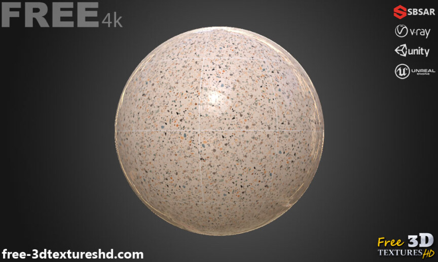 Beige-Ceramic-floor-tiles-Terrazzo-pattern-seamless-substance-SBSAR-PBR-texture-free-download-High-resolution-Unity-Unreal-Vray-2