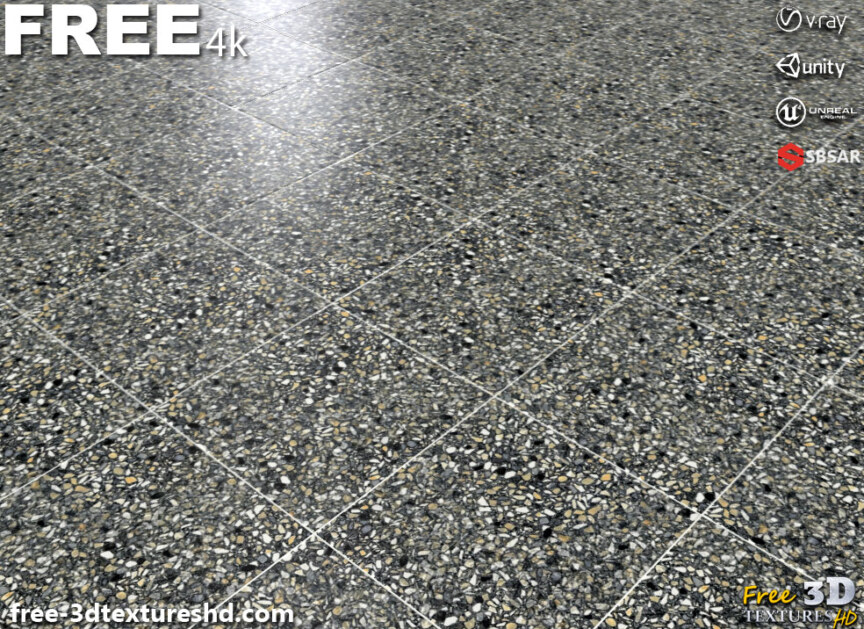 Blue-Ceramic-floor-tile-Terrazzo-pattern-seamless-substance-SBSAR-PBR-texture-free-download-High-resolution-Unity-Unreal-Vray