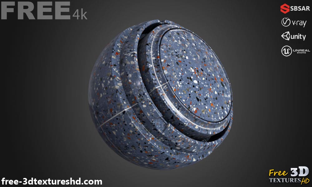 Blue-Multi-Ceramic-floor-tile-Terrazzo-pattern-seamless-substance-SBSAR-PBR-texture-free-download-High-resolution-Unity-Unreal-Vray