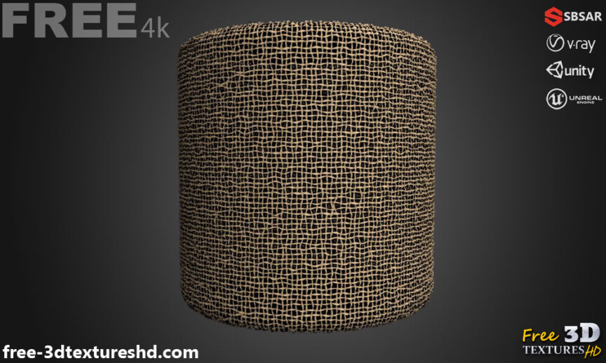 Damaged-old-Plain-weave-fabric-PBR-texture-3D-free-download-High-resolution-Substance-Sbsar-Unity-Unreal-Vray-5